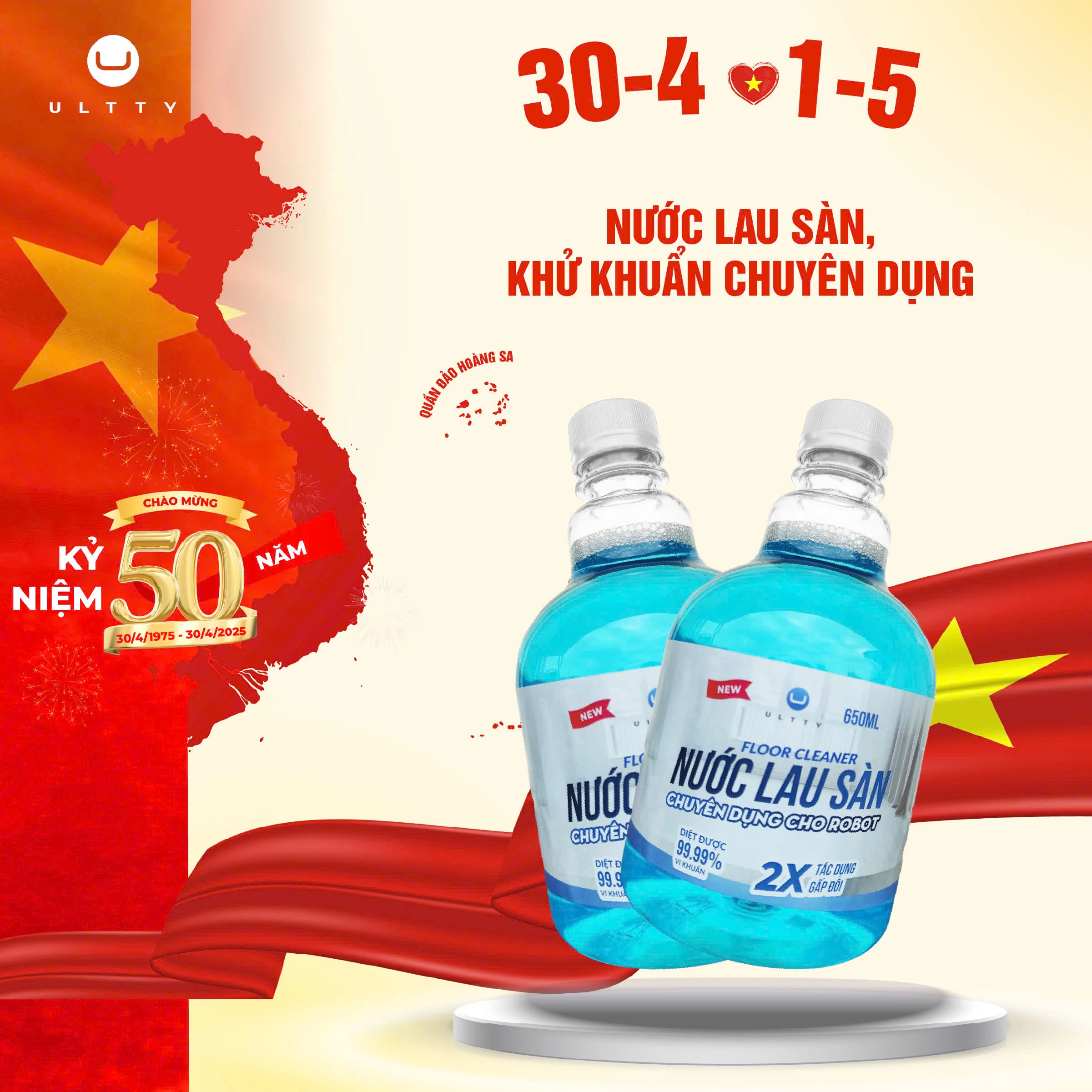 Nước lau sàn khử khuẩn chuyên dụng cho Robot U-Ultty