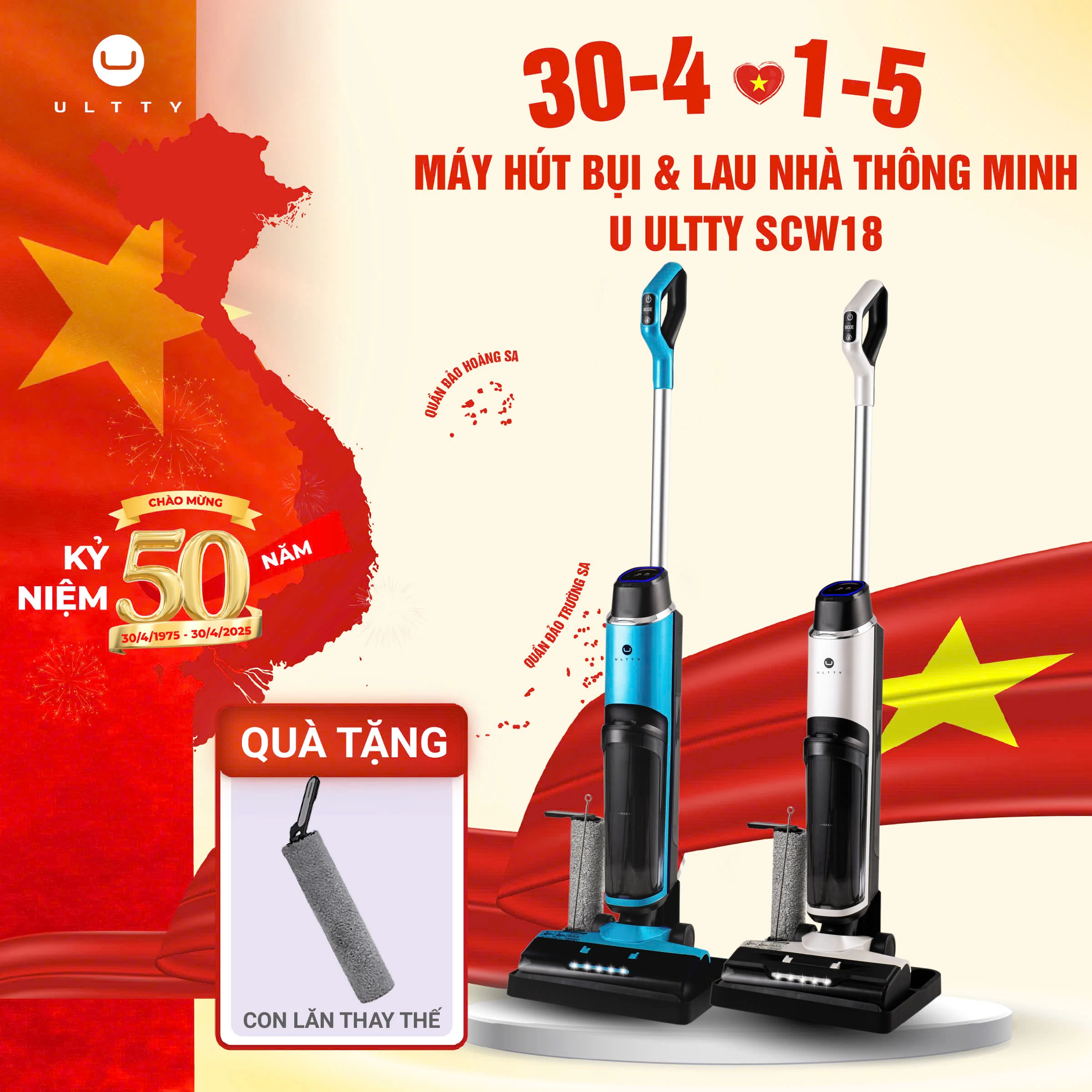 Máy Lau Nhà Hút Bụi Thông Minh U Ultty SCW18