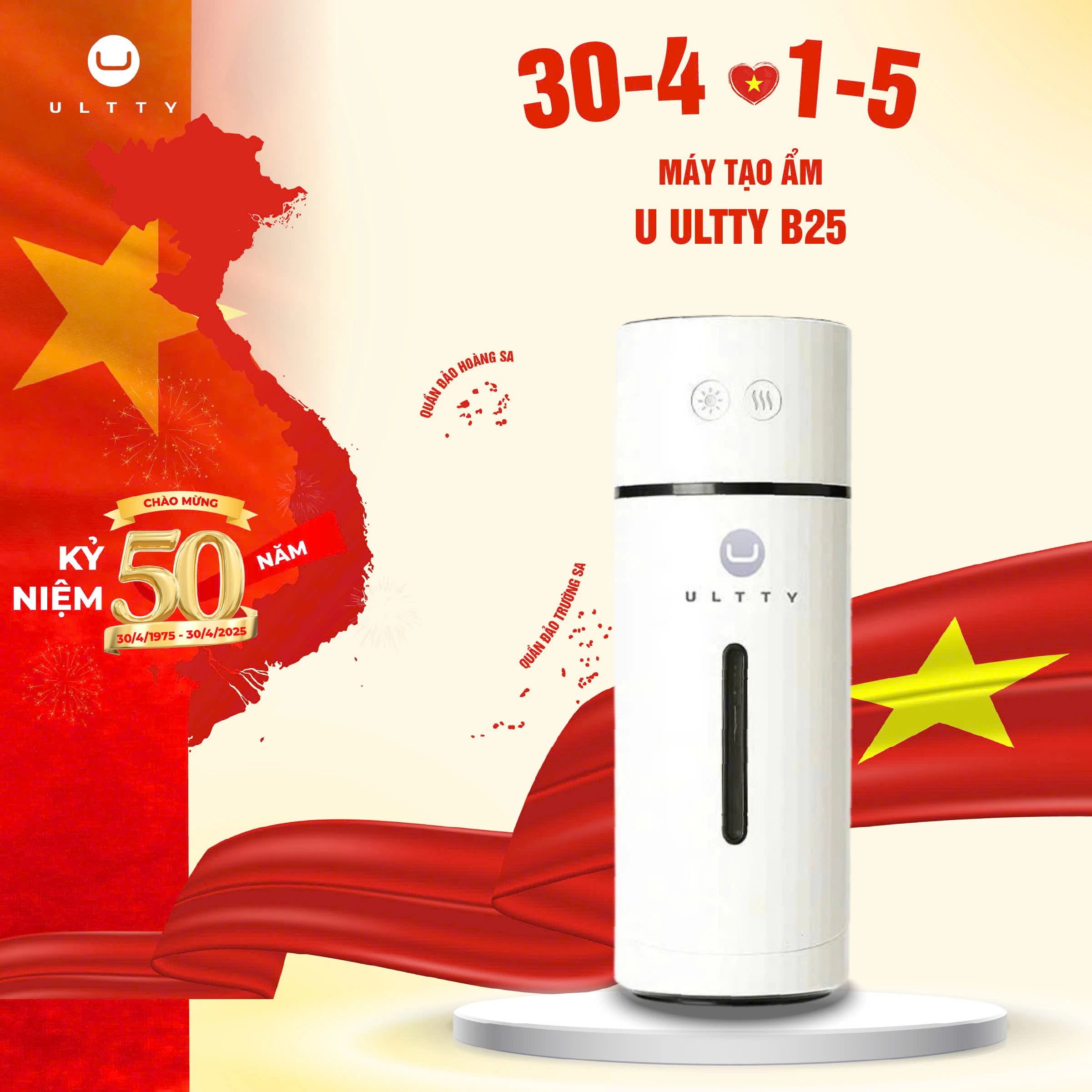 Máy tạo ẩm phun sương U ULTTY B25 (màu trắng)