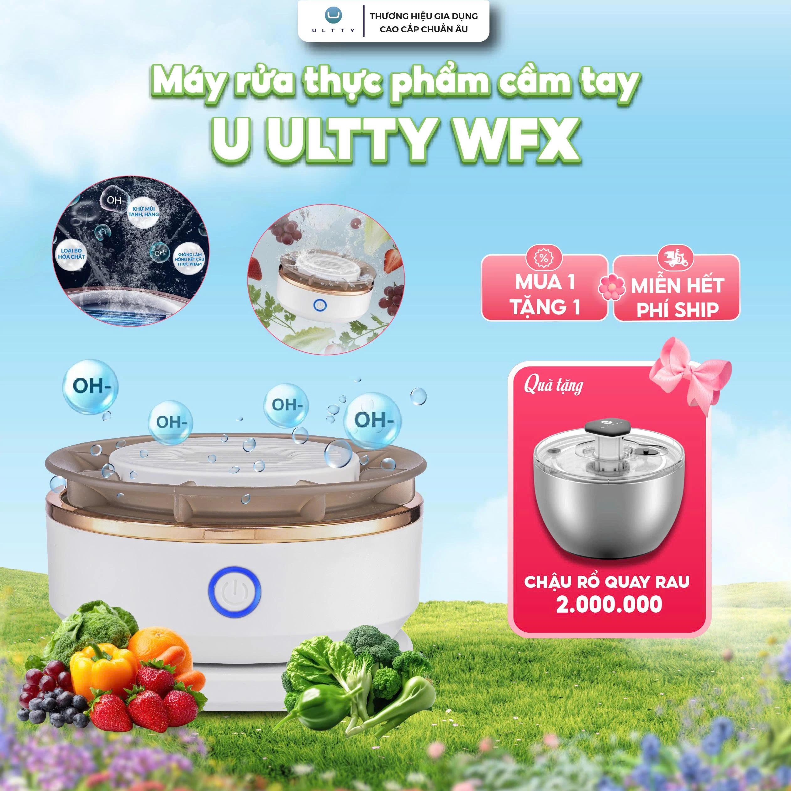 Máy rửa thực phẩm cầm tay U ULTTY model WFX
