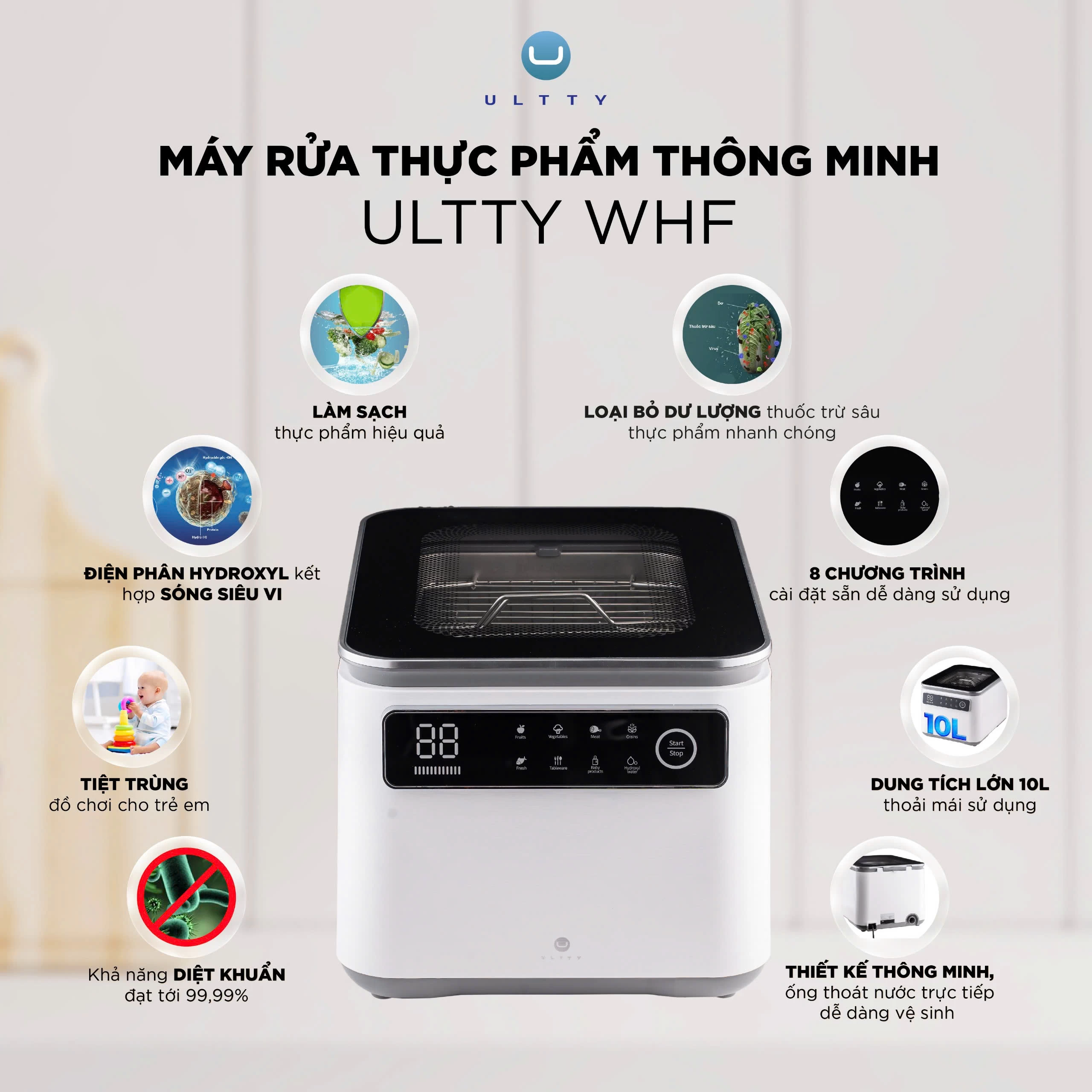 Máy rửa thực phẩm thông minh U ULTTY WHF