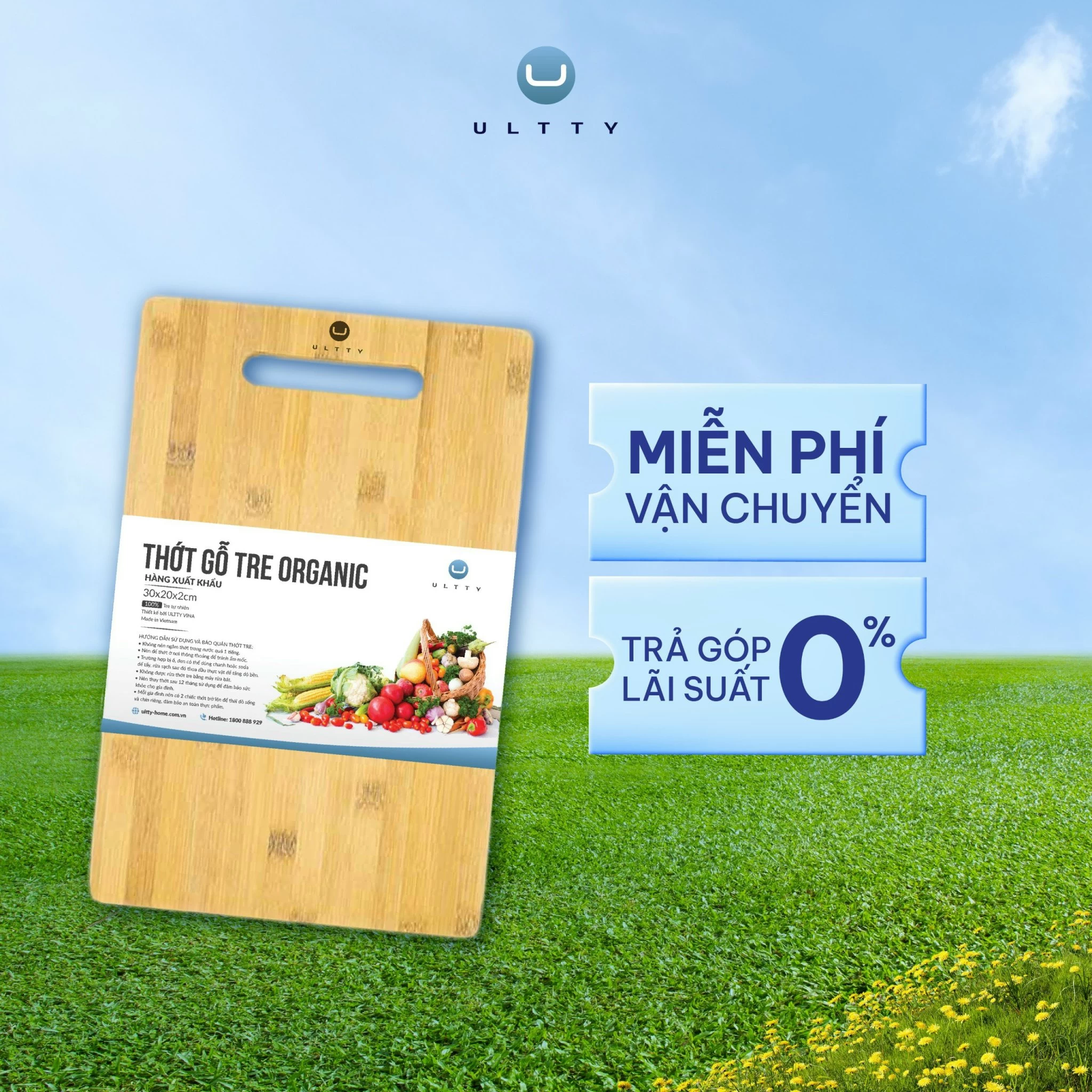 Thớt Gỗ Tre Organic U-Ultty – Hàng Xuất Khẩu