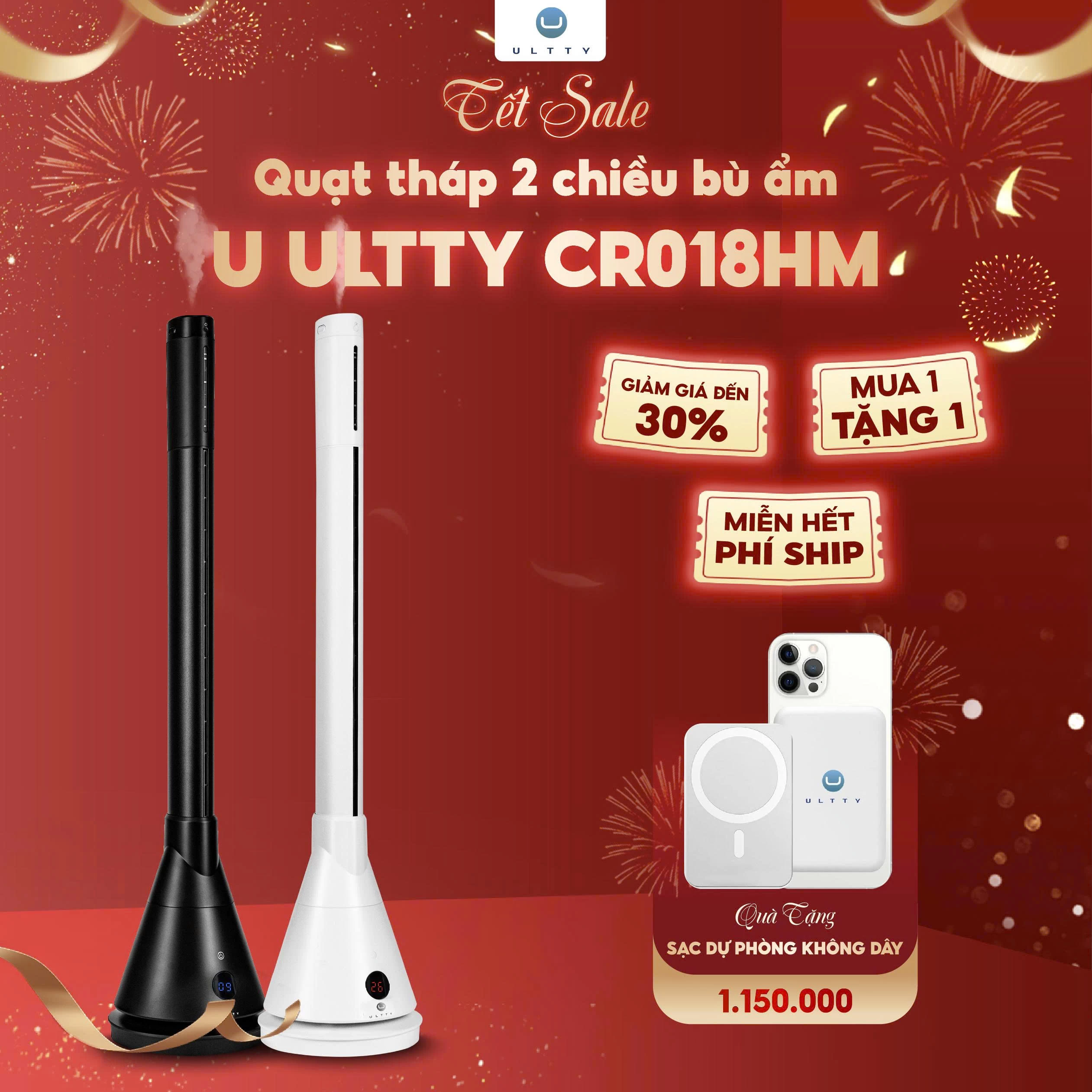 Quạt Tháp Sưởi 2 Chiều Bù Ẩm U ULTTY CR018HM - Công nghệ sưởi gốm Ceramic hiện đại